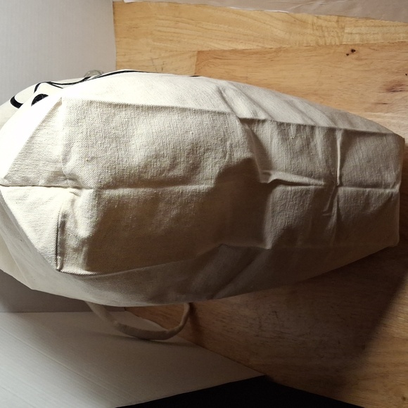 Canvas Tote Bag in Cream and Black - Picture 4 of 8